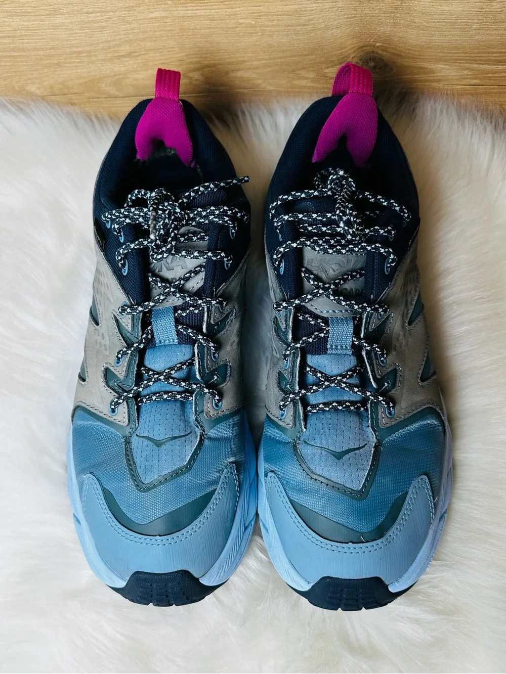 Hoka Anacapa Low Women's Blue and Gray GTX Trail Sneaker - Picture 3 of 10